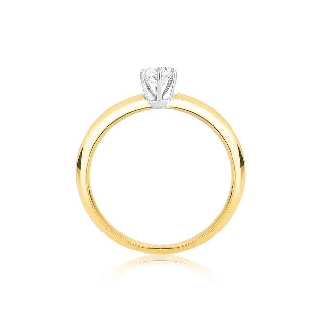Anel Solitários Cisse em ouro amarelo e branco 18k com 30pts de Diamantes 3