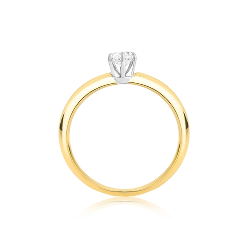 Anel Solitários Cisse em ouro amarelo e branco 18k com 30pts de Diamantes