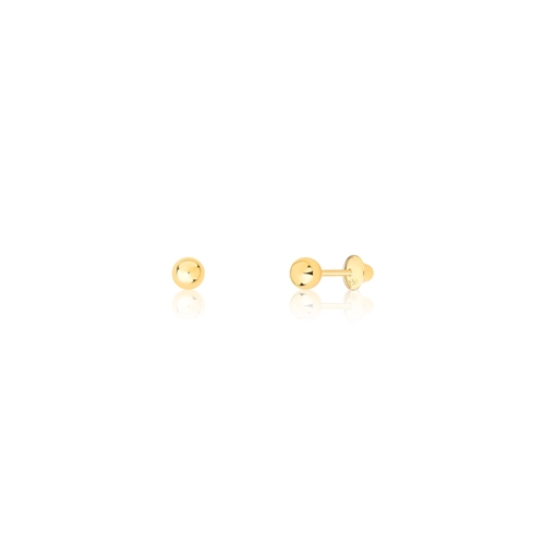 Brinco Essentials infantil em ouro 18k bola polida 3MM