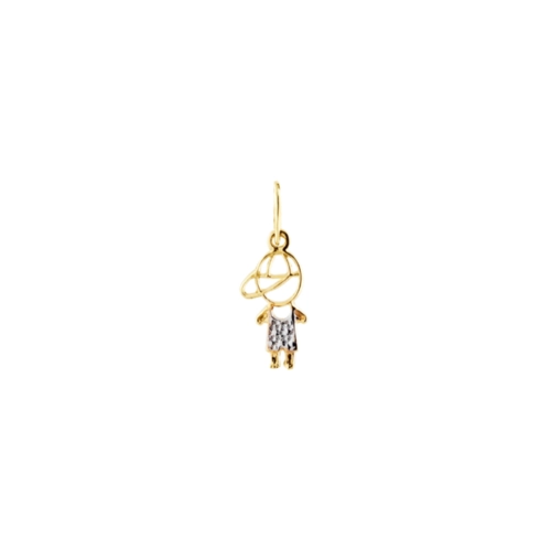 Pingente Essentials filhos menino ouro 18k macacão rodinado