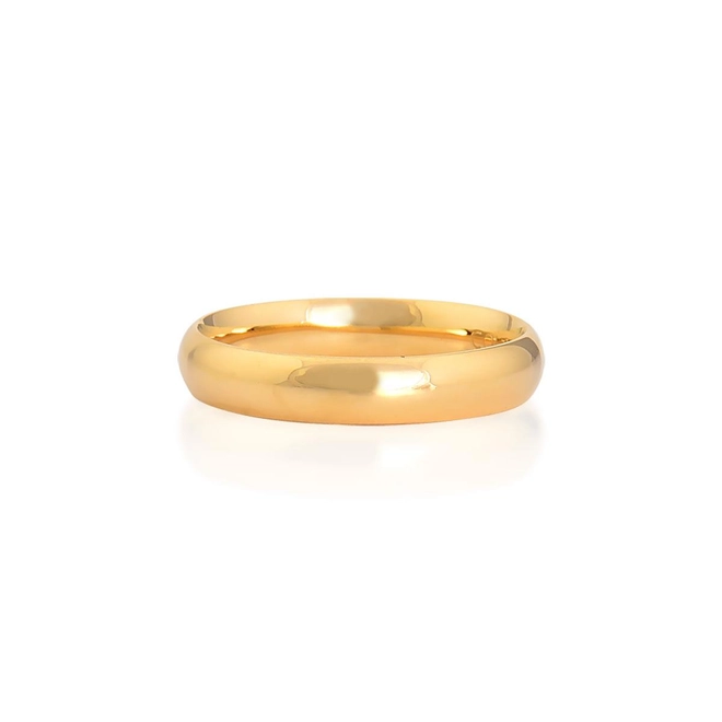 Aliança I Love You ouro 18k reta abaulada polida 3,6MM 1