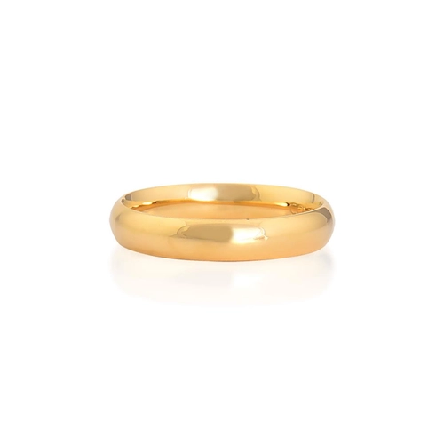 Aliança I Love You ouro 18k reta abaulada polida 3,6MM