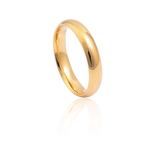 Aliança I Love You ouro 18k reta abaulada polida 3,6MM