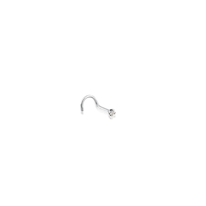 Piercing de nariz ouro branco 18k com 2pts de Diamantes 1